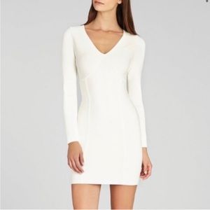 BCBG MaxAzria Long-Sleeved Bandage Dress - White